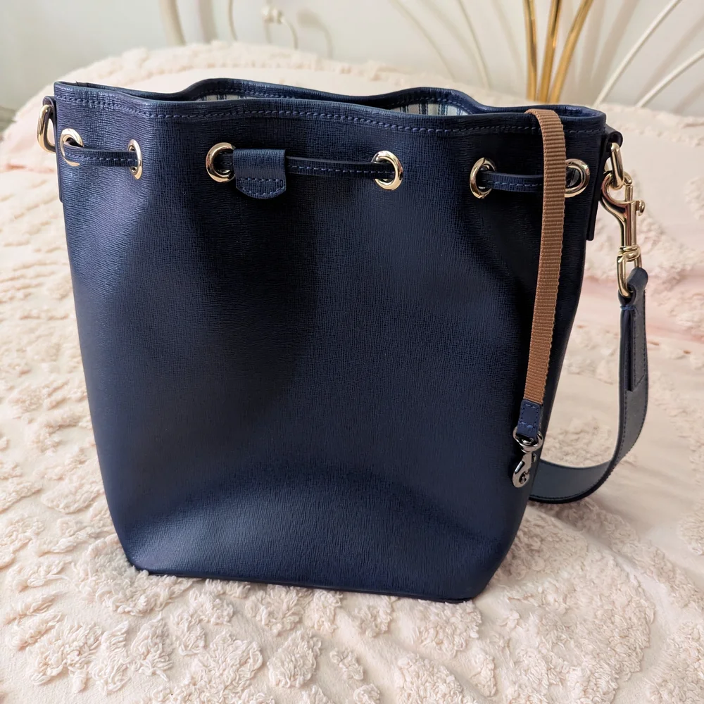 Dooney & Bourke Navy Blue Bucket Bag - Picture 9 of 14